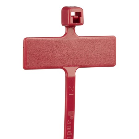 Panduit Cable Tie, 4 in L, 3/4 in Max Bundle Dia., Red, Nylon 6/6, 18 lb Strength, 1000 PK PLM1M-M2